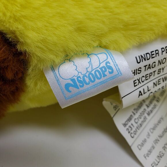 Two Scoops Plush Stuffed Animal 11" Banana Split Furry Yellow Sprinkles Face - Picture 7 of 7